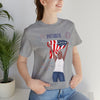 The Joy of Being Patriotic Lady Celebrating the Land of the Free 4th of July Short Sleeve T-Shirt