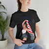 Cute Patriotic and Free Lady Celebrating the 4th of July Short Sleeve T-Shirt