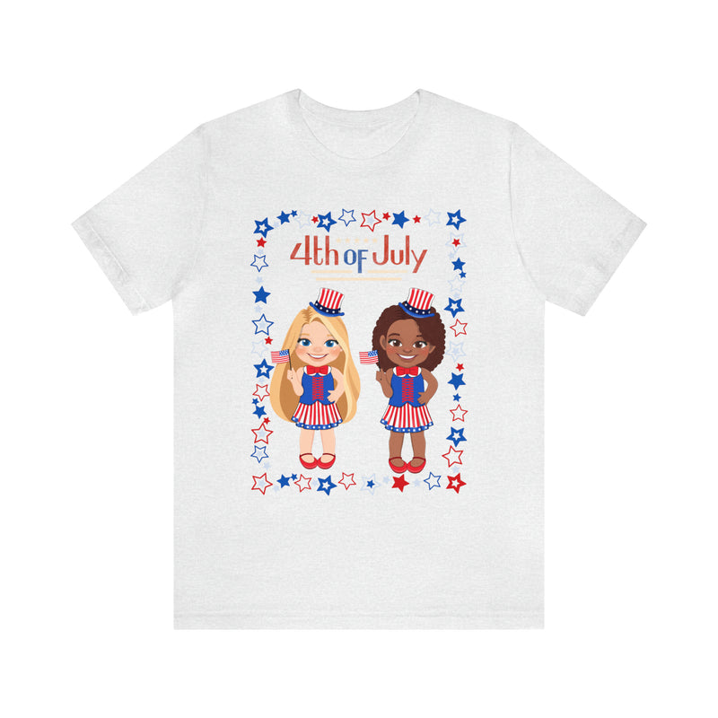 4th of July Patriotic Girls Short Sleeve T-Shirt