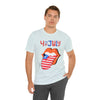 Patriotic Lips Being Funny on the 4th of July Short Sleeve T-Shirt