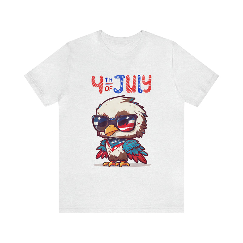 4th of July Little Cool Patriotic Eagle 4th of July Short Sleeve T-Shirt