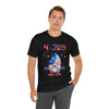 Thumbs Up Patriotic Gnome Celebrating the 4th of July Short Sleeve T-Shirt