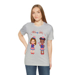 Celebrate With Us Patriotic Girls 4th of July Short Sleeve T-Shirt