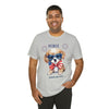 Cute Brave and Free Patriotic Dog on the 4th of July Short Sleeve T-Shirt