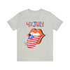 Patriotic Lips Being Funny on the 4th of July Short Sleeve T-Shirt
