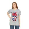 Patriotic Gnome Showing Love on the 4th of July Short Sleeve T-Shirt