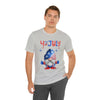 Thumbs Up Patriotic Gnome Celebrating the 4th of July Short Sleeve T-Shirt