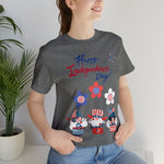 Happy Independence Day From the Rocking Gnome Band Celebrating the 4th of July Short Sleeve T-Shirt