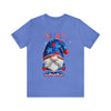 Home of the Brave Patriotic Gnome 4th of July Short Sleeve T-Shirt