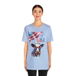 Mother Moo Patriotic USA Cow 4th of July Short Sleeve T-Shirt