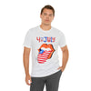 Patriotic Lips Being Funny on the 4th of July Short Sleeve T-Shirt