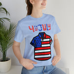 Patriotic Red, White and Blue Casual Shirt 4th of July Short Sleeve T-Shirt