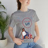 Let's Get Lit Lady Flags and Fireworks 4th of July Short Sleeve T-Shirt