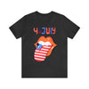 Patriotic Lips Being Funny on the 4th of July Short Sleeve T-Shirt