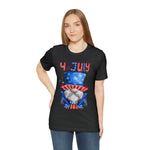 Brave and Patriotic Gnome on the 4th of July Short Sleeve T-Shirt