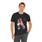 Cute Patriotic and Free Lady Celebrating the 4th of July Short Sleeve T-Shirt