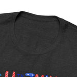 Patriotic Gnome Showing Love on the 4th of July Short Sleeve T-Shirt