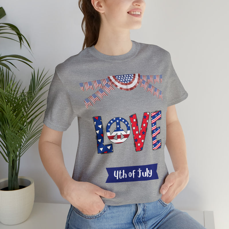 4th of July Love Short Sleeve T-Shirt