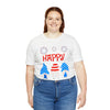 Patriotic Gnomes Sending a Happy 4th of July Short Sleeve T-Shirt