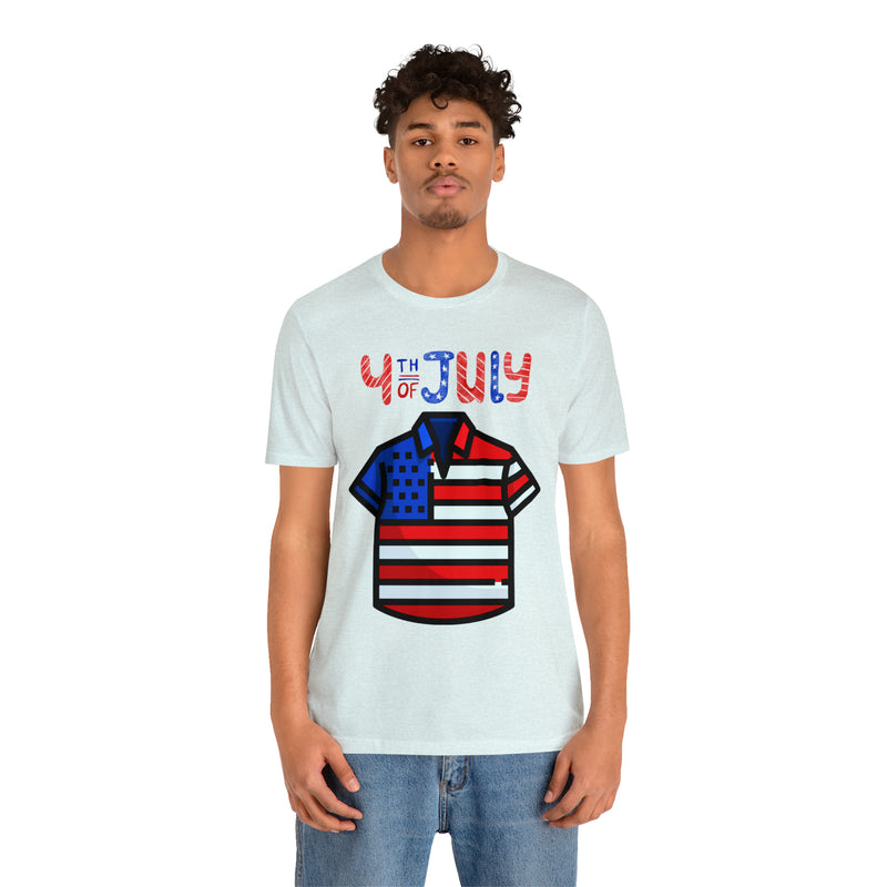 Patriotic Red, White and Blue Casual Shirt 4th of July Short Sleeve T-Shirt