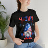 Thumbs Up Patriotic Gnome Celebrating the 4th of July Short Sleeve T-Shirt