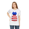 Patriotic Red, White and Blue Formal Dress 4th of July Short Sleeve T-Shirt