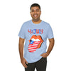 Patriotic Lips Being Funny on the 4th of July Short Sleeve T-Shirt
