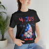 Thumbs Up Patriotic Gnome Celebrating the 4th of July Short Sleeve T-Shirt
