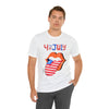 Patriotic Lips Being Funny on the 4th of July Short Sleeve T-Shirt