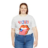 Patriotic Lips Being Funny on the 4th of July Short Sleeve T-Shirt