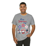 Happy Independence Day From the Rocking Gnome Band Celebrating the 4th of July Short Sleeve T-Shirt