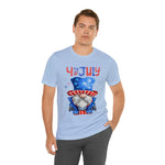 Brave and Patriotic Gnome on the 4th of July Short Sleeve T-Shirt