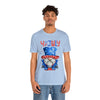 Brave and Patriotic Gnome on the 4th of July Short Sleeve T-Shirt