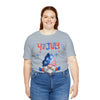 Thumbs Up Patriotic Gnome Celebrating the 4th of July Short Sleeve T-Shirt