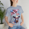 Mother Moo Patriotic USA Cow 4th of July Short Sleeve T-Shirt