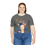 Mother Giraffe Happy 4th of July Short Sleeve T-Shirt