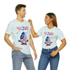 Thumbs Up Patriotic Gnome Celebrating the 4th of July Short Sleeve T-Shirt