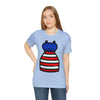 Patriotic Red, White and Blue Lady Casual Dress 4th of July Short Sleeve T-Shirt