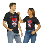 Patriotic Gnome Showing Love on the 4th of July Short Sleeve T-Shirt