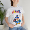 Home is Where the Heart Is Patriotic Eagle 4th of July Short Sleeve T-Shirt
