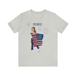 Let's Be Patriotic Flags and Fireworks Lady 4th of July Short Sleeve T-Shirt