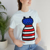 Patriotic Red, White and Blue Lady Casual Dress 4th of July Short Sleeve T-Shirt