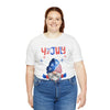 Thumbs Up Patriotic Gnome Celebrating the 4th of July Short Sleeve T-Shirt