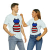 Patriotic Red, White and Blue Lady Casual Dress 4th of July Short Sleeve T-Shirt