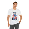 Land of the Free Home of the Brave Bears and Trucks 4th of July Short Sleeve T-Shirt