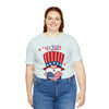 Patriotic Gnome Showing Love on the 4th of July Short Sleeve T-Shirt