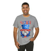 Brave and Patriotic Gnome on the 4th of July Short Sleeve T-Shirt