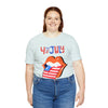 Patriotic Lips Being Funny on the 4th of July Short Sleeve T-Shirt