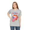 Patriotic Lips Being Funny on the 4th of July Short Sleeve T-Shirt