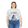 Thumbs Up Patriotic Gnome Celebrating the 4th of July Short Sleeve T-Shirt